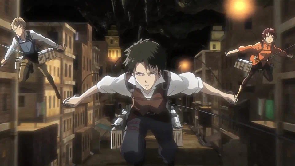 Кадр из мини-мультсериала «Атака титанов: Выбор без сожалений» (2014)