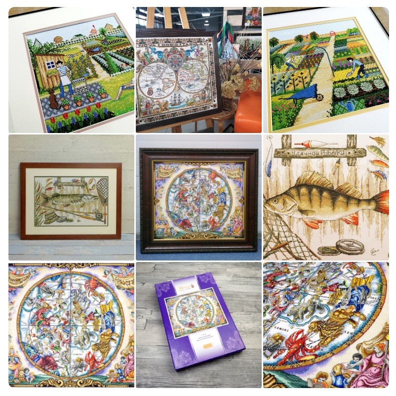 *Нижние и центральное фото - арт 11.005.05 Набор для вышивания "Карта созвездий" ПРЕМИУМ