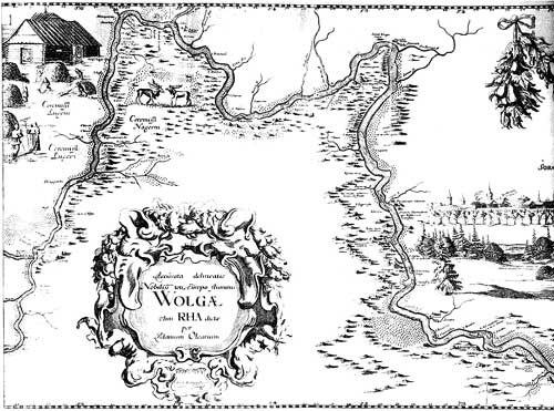Древняя карта реки Волга