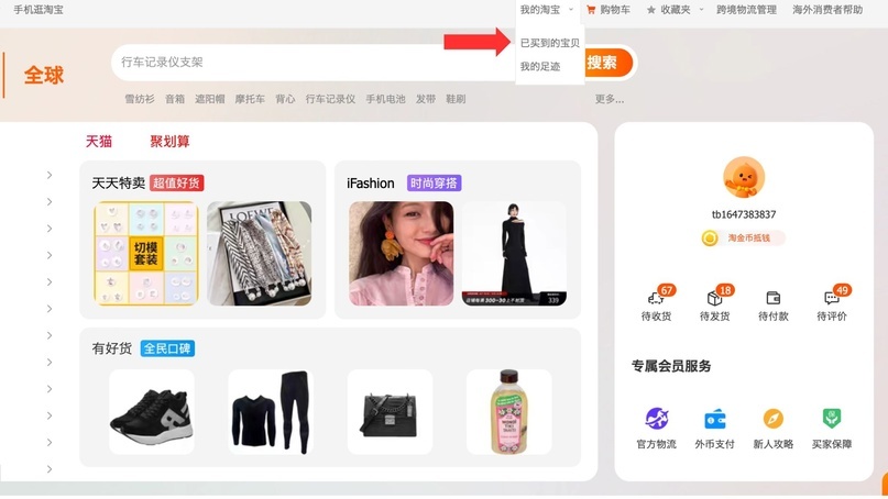 已买到的宝贝-уже купленные товары