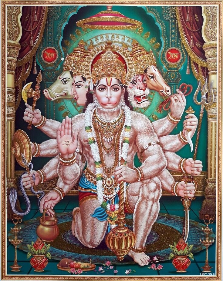 Бог Хануман Индийской мифологии, как олицетворение целостности божественного и животного сознания.