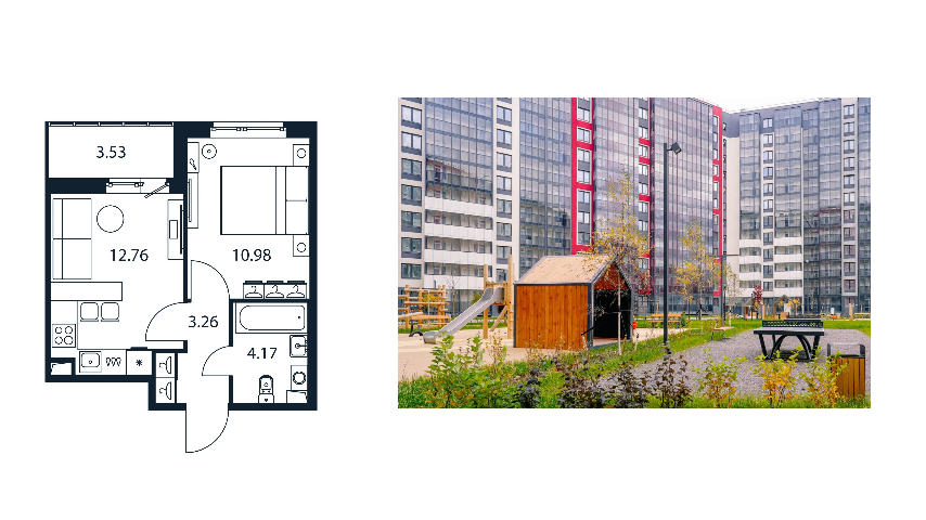 2-комн. евроквартира в «Полис Лаврики», стоимость со скидкой 4,8 млн рублей. Срок сдачи 2 кв. 2025 г.