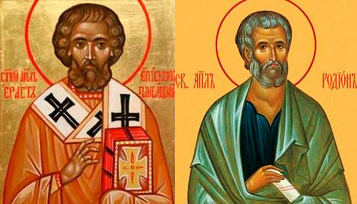 Святые апостолы от семидесяти Ераст (слева) и Родион (справа). Фото: коллаж