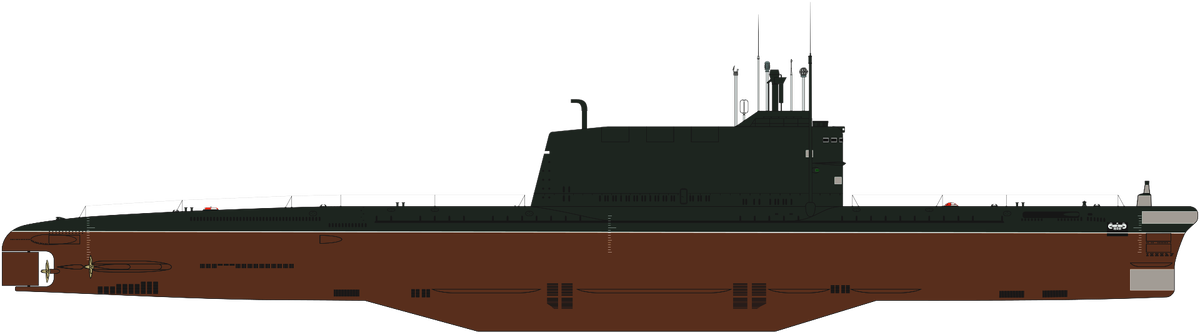 Силуэт К-129 (проект 629А)