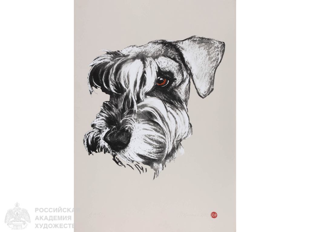 С.В. Цигаль. Лист из серии «Портреты современников». 2019-2020. Шелкография. 100х70. Собственность автора