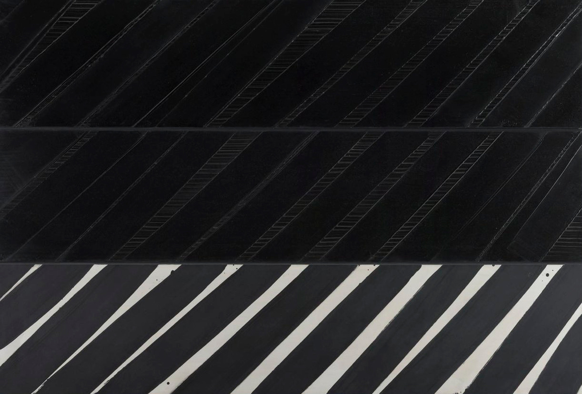 Абстрактная композиция. Триптих. Пьер Сулаж. Франция, 1995 год.