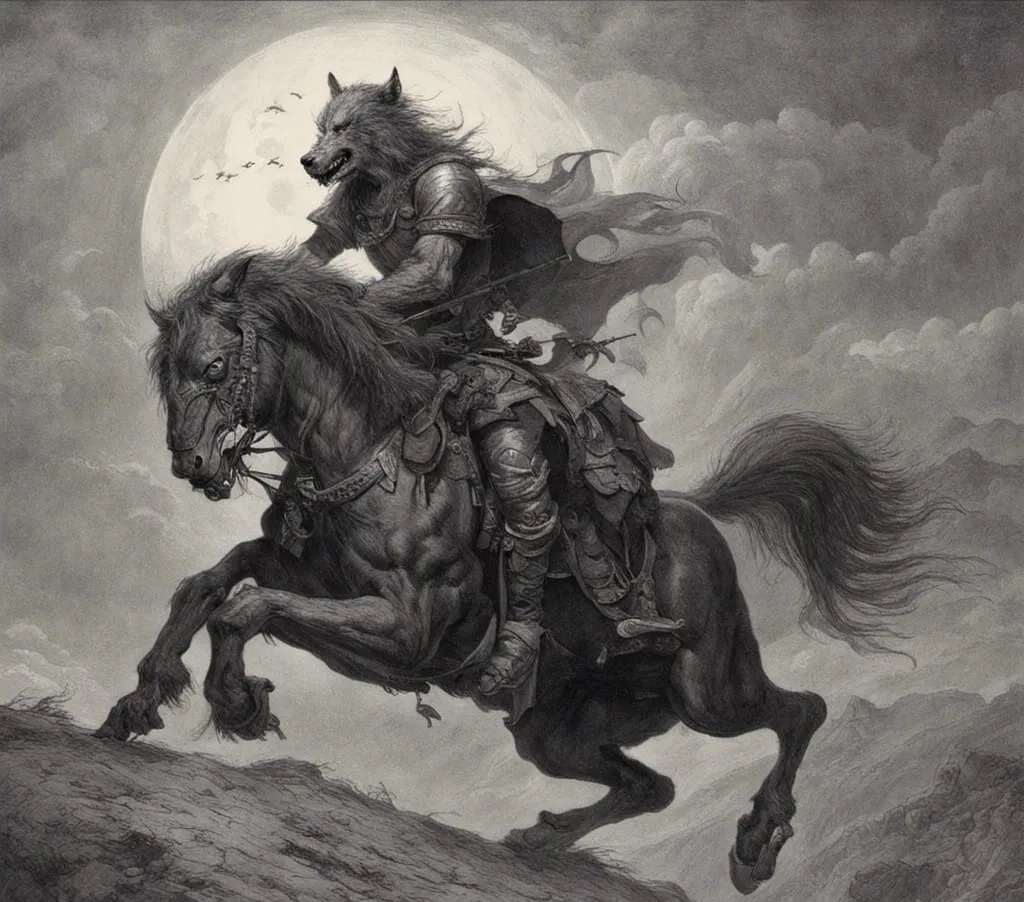 Оборотень Оссори (картинка ИИ, автор - CaledonianQueen, creator.nightcafe.studio).