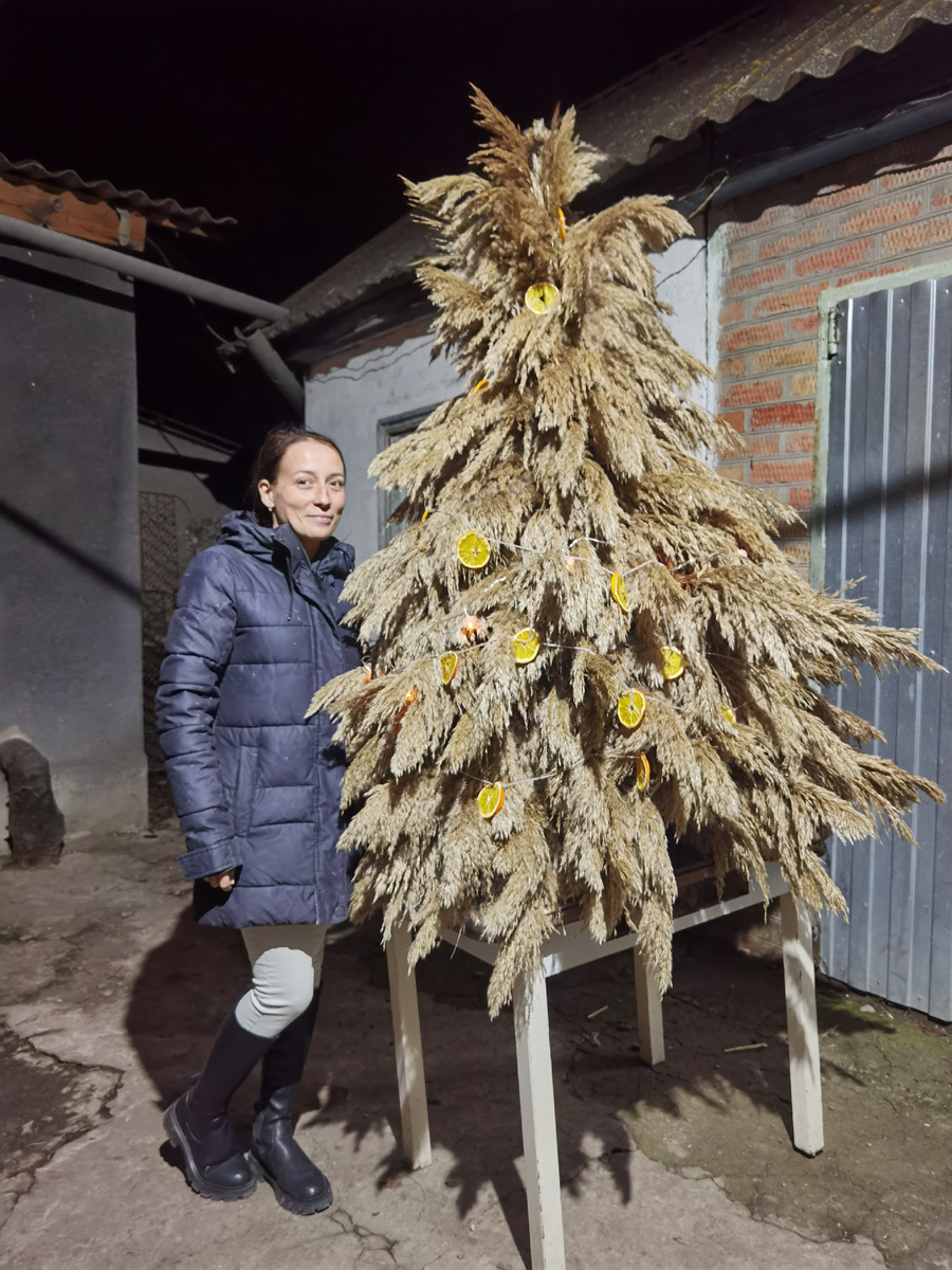 Моя елка из камыша