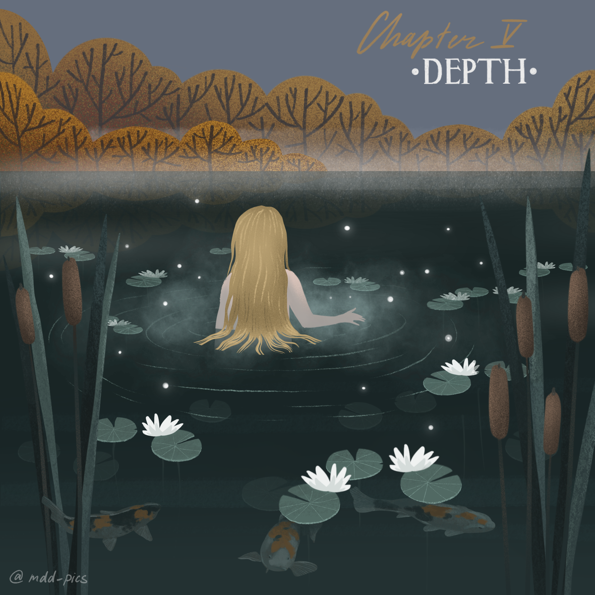 Вода спокойного озера это возможность созерцания как своего отражения, так и духов озера. Кроме того, это глаза земли, через которые жители подземного мира могут видеть наш мир. Озеро символизирует идею "уровней", связь между нашим миром и потусторонним.