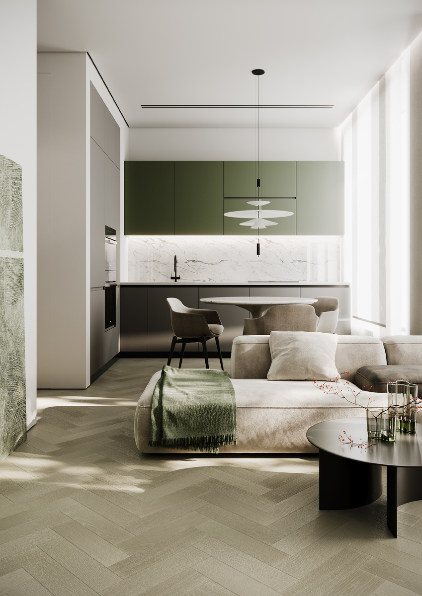 Кварцевый паркет Штучный паркет Дуб Лунный