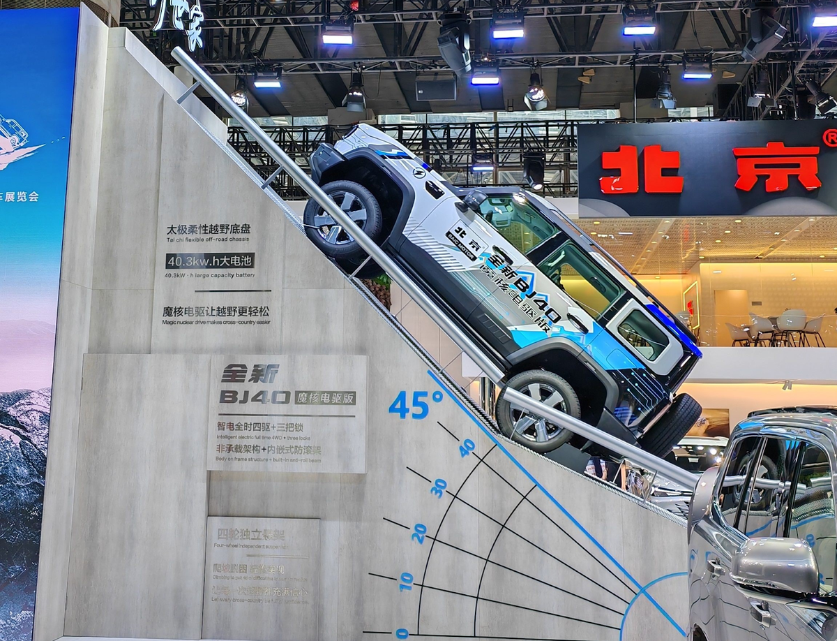 Демонстрация внедорожных способностей гибридного Beijing BJ40
