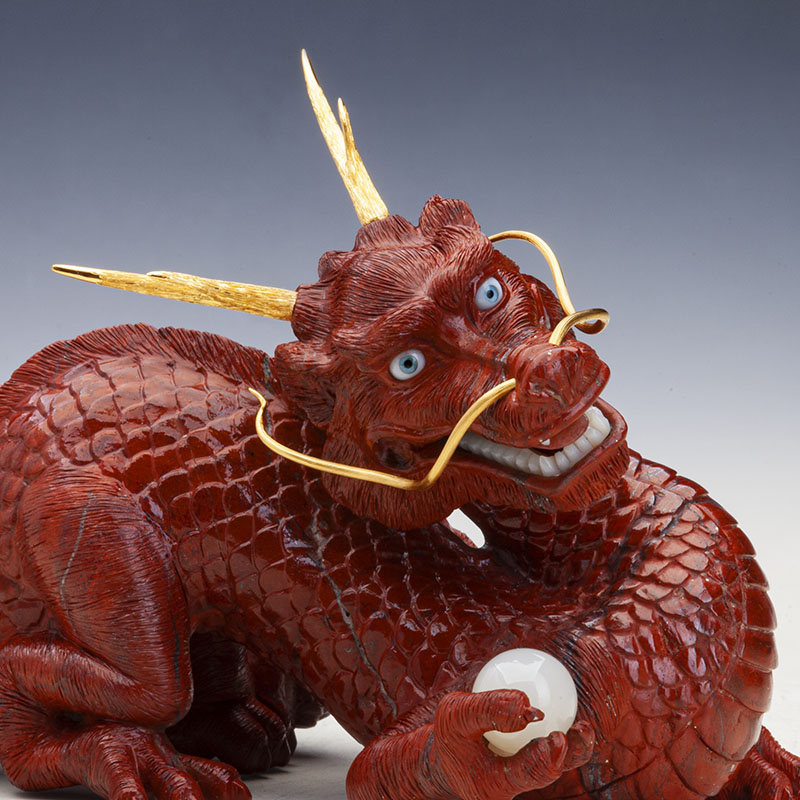 Китайский Дракон из яшмы от камнерезной мастерской Александра Веселовского