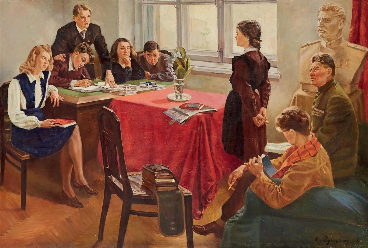Сергей Григорьев "Прием в комсомол", 1949 год. 