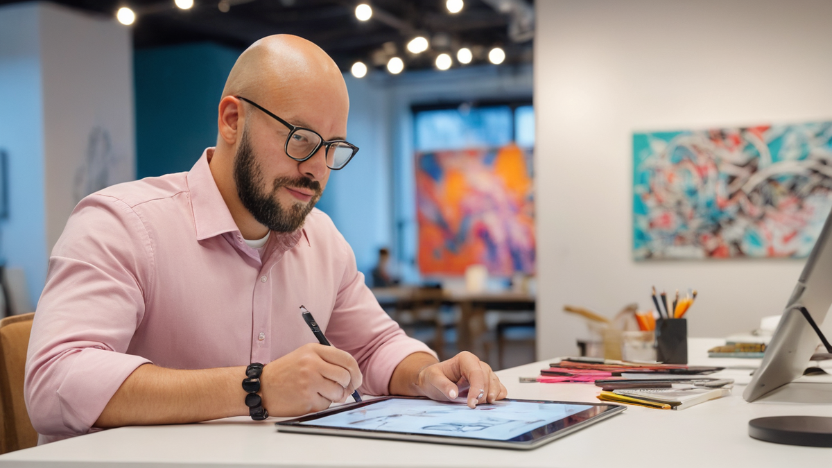 Так выглядит образ риэлтора, сосредоточенного на графике для этой статьи