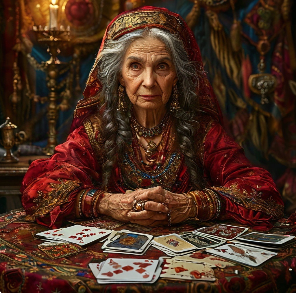 Гадалка мадам Карина. Картинка создана нейросетью Шедеврум