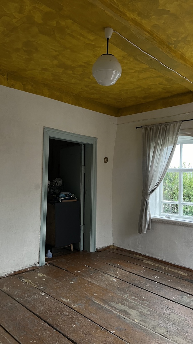 Двери я тоже обновила голубой краской для мебели и дерева от Dulux, у меня были остатки.