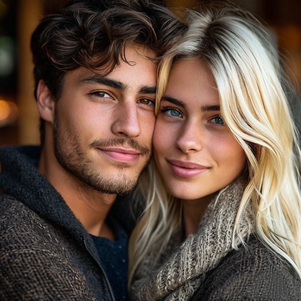 Красивая пара, созданная ИИ.