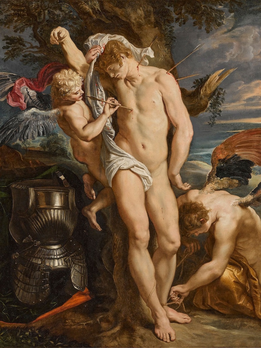 Питер Пауль Рубенс. "Святой Себастьян, опекаемый двумя ангелами" (1606-08 гг). Та самая картина, выставленная Sotheby's.