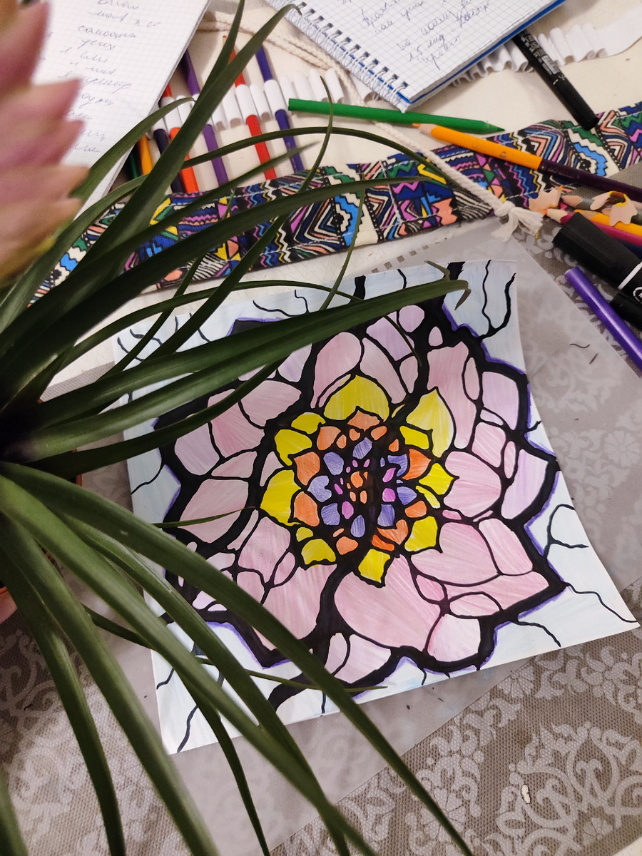 Нейрографика. Нейролотос "Самоценность". Рисунок Ксении Чигладзе.