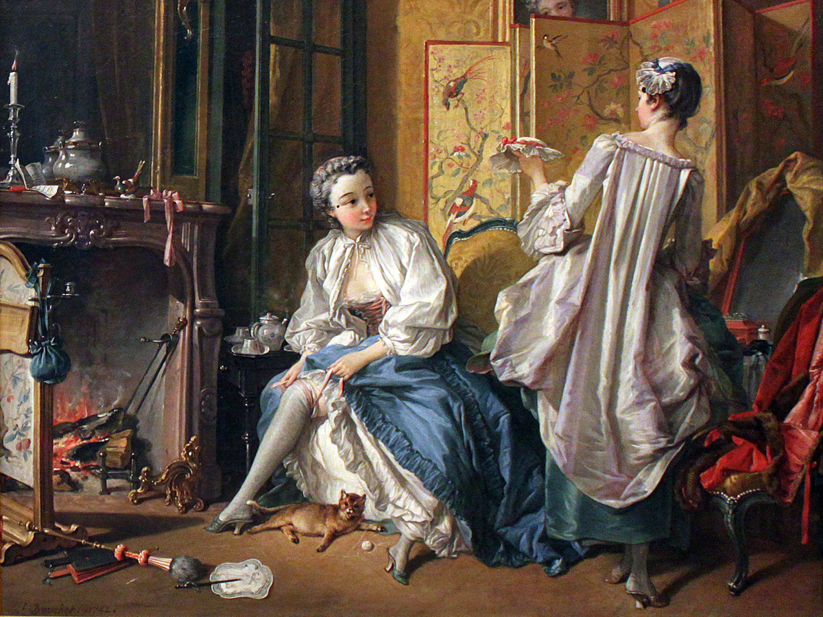 Фрагмент картины «Утренний туалет», Франсуа Буше, 1742 год.