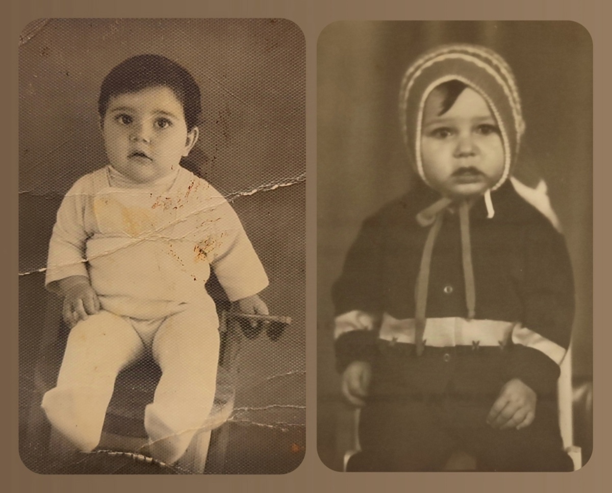 нет) слева фото не грязное... оно просто постарело...