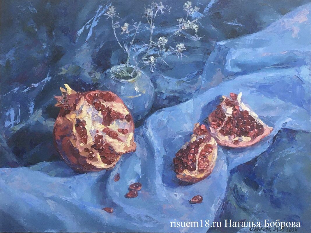 Натюрмотр с гранатом 30х40, холст, масло