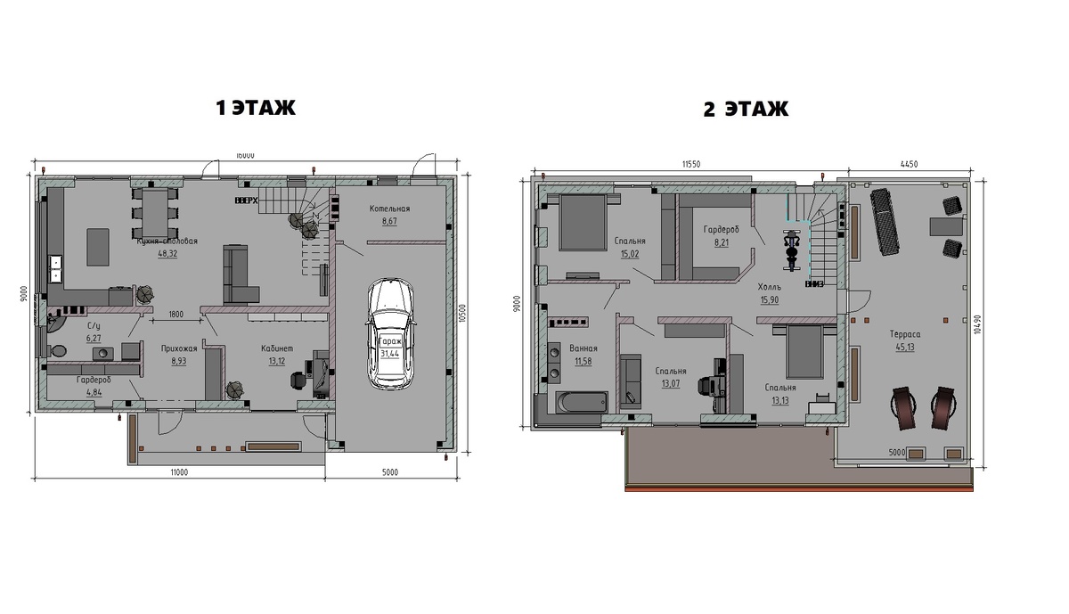 Планировка дома, план двухэтажного дома