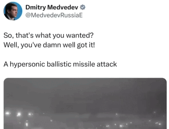    Запись со страницы Дмитрия Медведева в X/Twitter