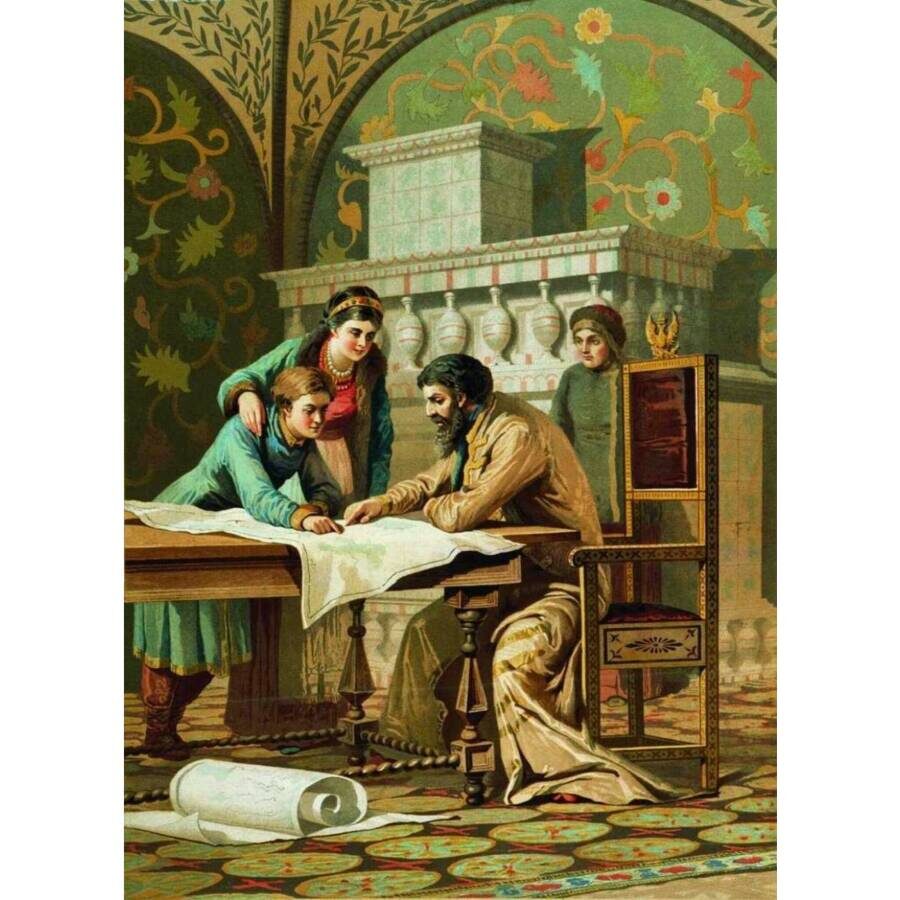 А.Д. Кившенко "Борис Годунов и дети"