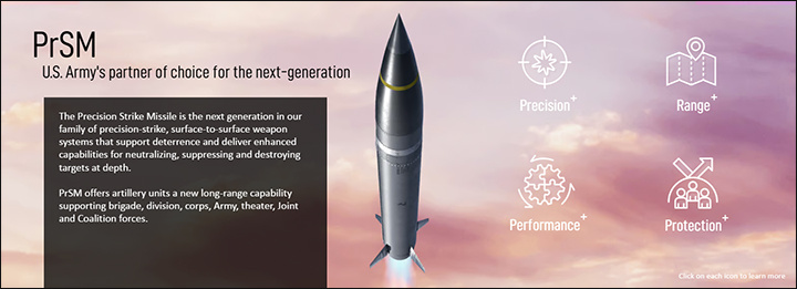    Американская перспективная ракета Precision Strike Missile//Скриншот страницы сайта lockheedmartin.com
