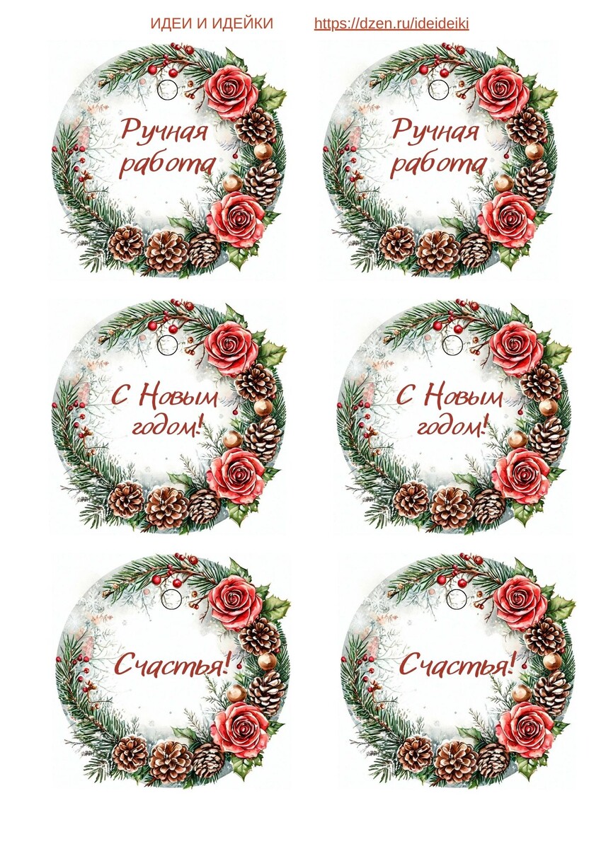 Новогодние бирочки для рукодельниц