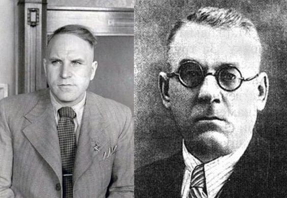 Авторы авиационной пушки ШВАК - слева Борис Гавриилович Шпитальный (1902-1972 гг.), справа - Семён Владимирович Владимиров (1895-1956 гг.) 