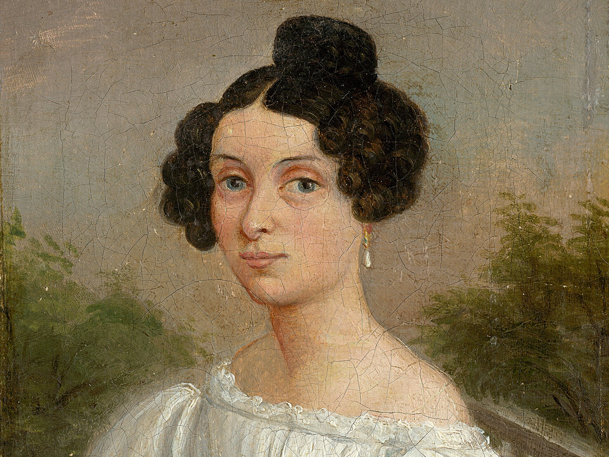 Фрагмент портрета девушки с выразительным взглядом, Йозеф Чаучик, 1830 год.