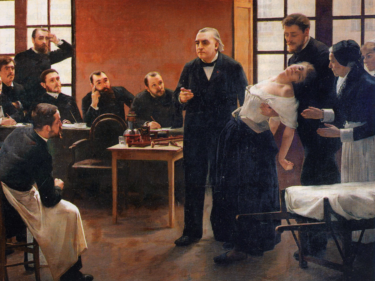 Фрагмент картины «Профессор Жан-Мартен Шарко и пациентка», Андре Бруйе, 1887 год.