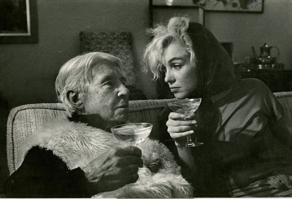 Мэрилин Монро и поэт Карл Сэндберг 1962 г