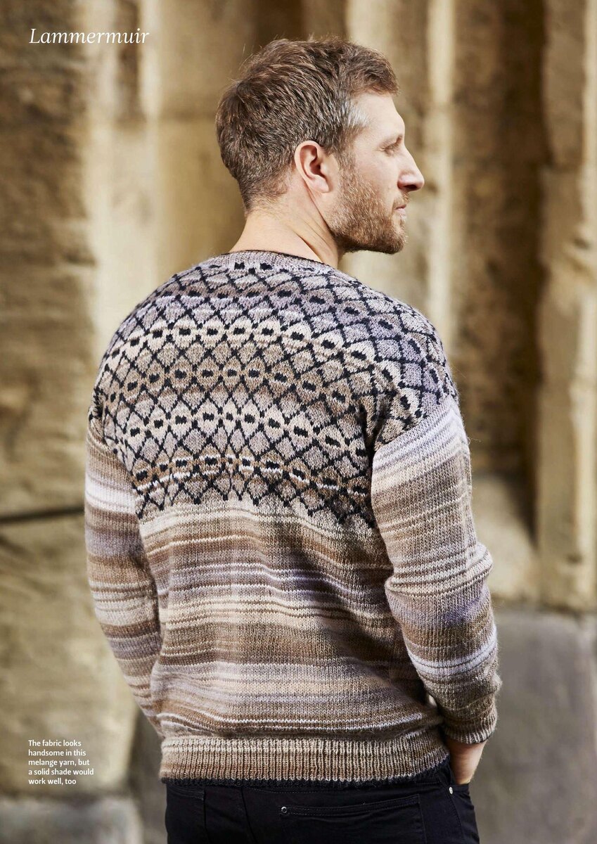 Свободный мужской свитер с круглой горловиной