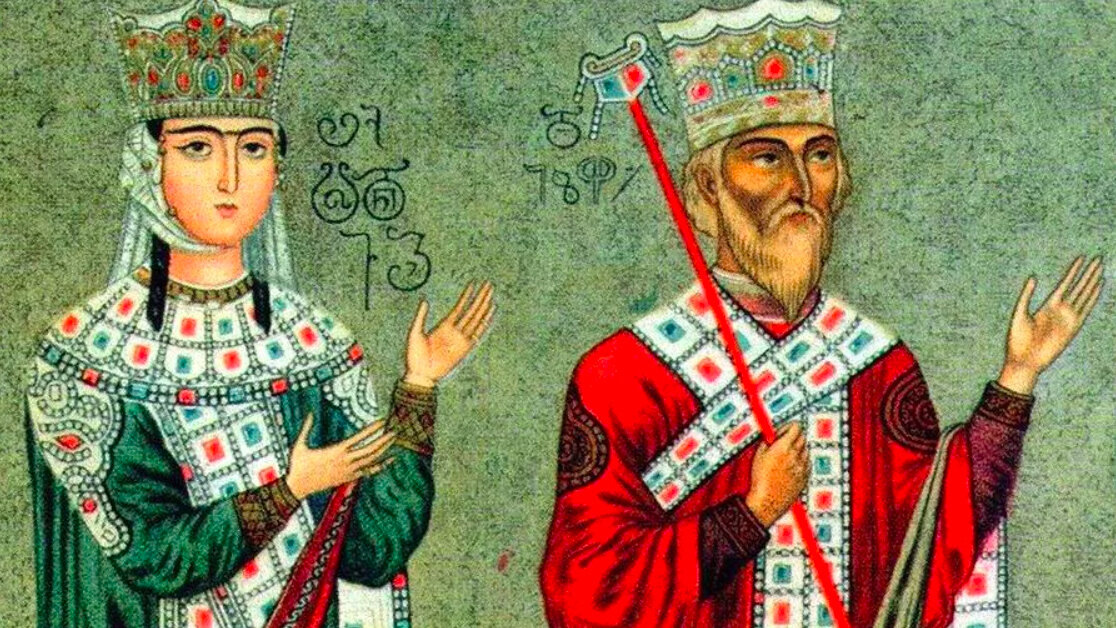 Царица Тамара и ее отец, царь Георгия III