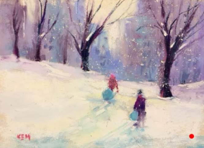 Карен Маргулис. 4 января 2014 г. Катание на санках в Линкольн-парке.  