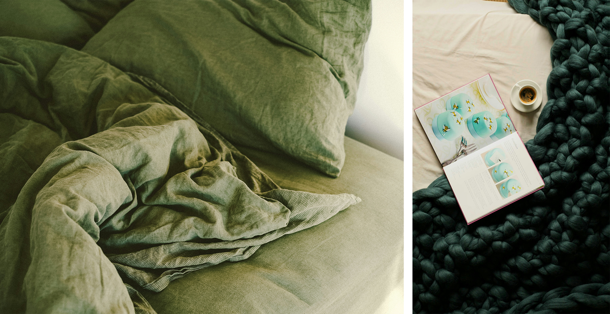 Зеленый текстиль в интерьере >>>