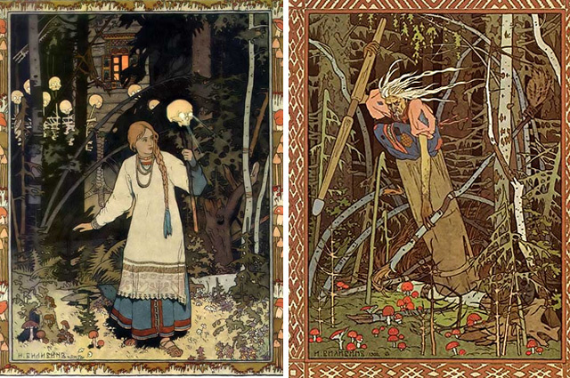 Та самая иллюстрация Ивана Билибина. Василиса слева
