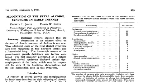 «Распознавание фетального алкогольного синдрома в раннем детстве», The Lancet. 