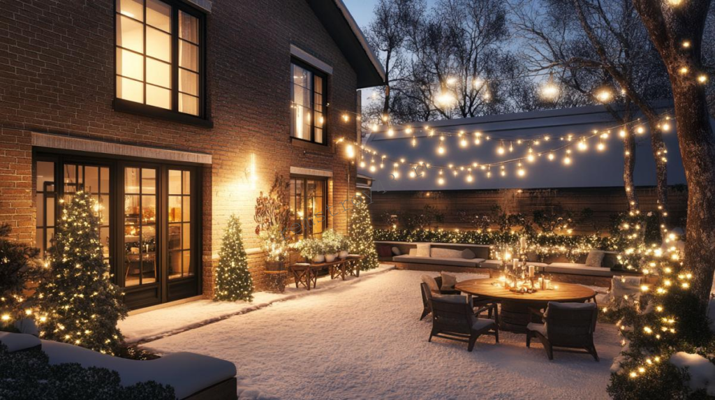 Создаем праздничную атмосферу: ландшафтный дизайн для зимнего двора  
