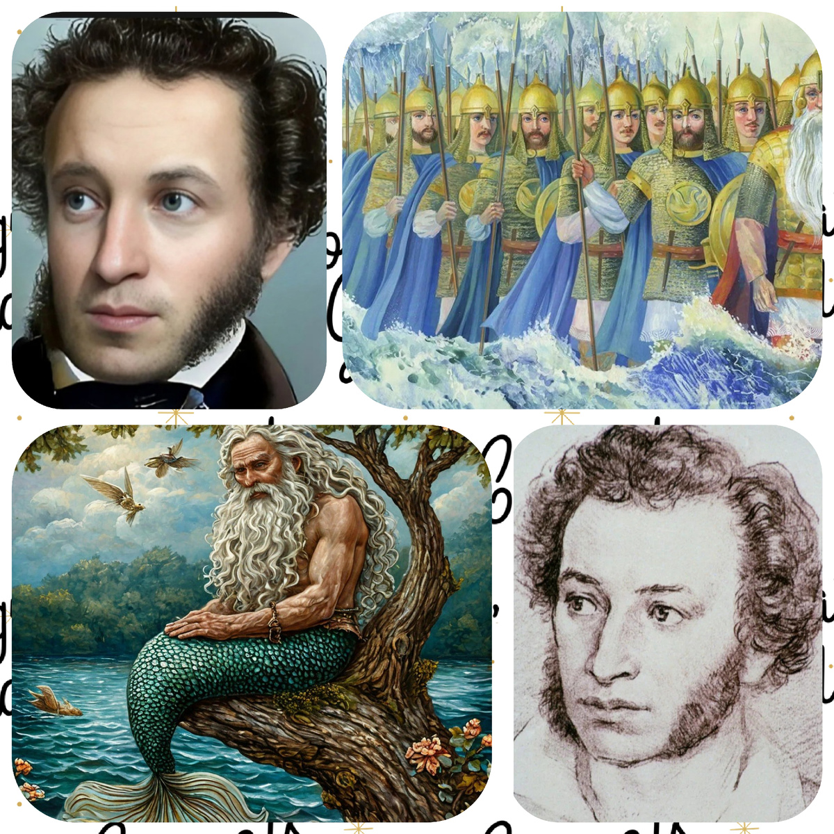 Коллаж автора. На дереве - Черномор - Русал🤣