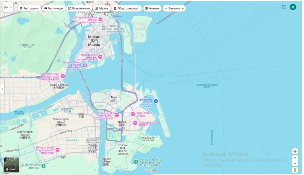 карта Макао
