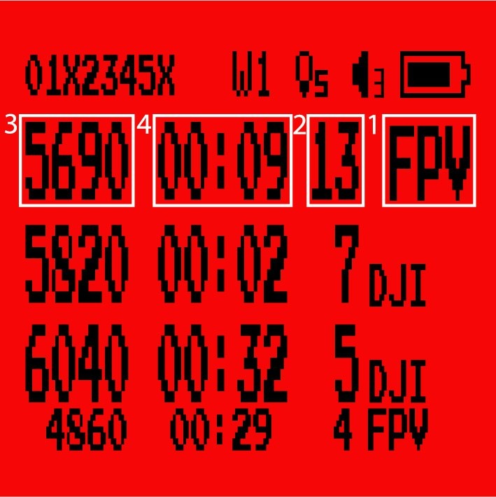 Обновленное отображения списка частот и типов БПЛА на дисплее детектора дронов aSel Labs H231