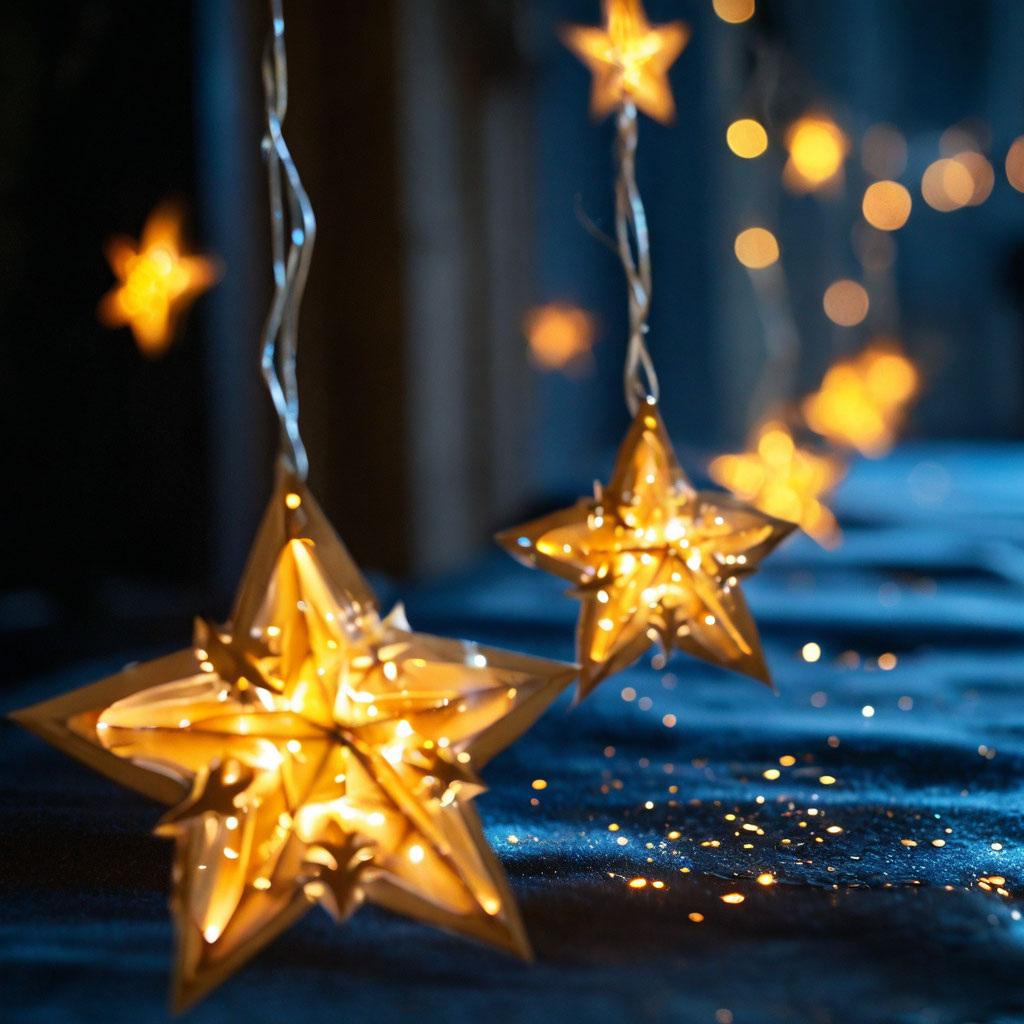 Светящееся герлянды из бумажных звёздочек