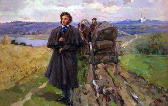 художник Г. А. Гончаров. "Пушкин в Болдино"