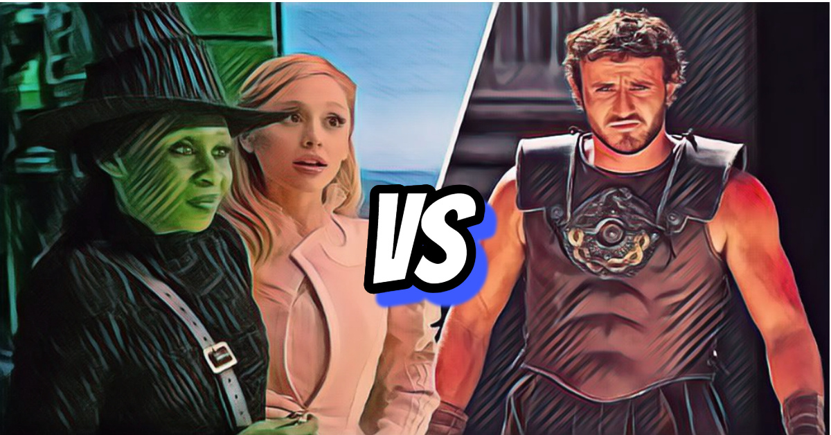 Кадры из фильмов "Злая" и "Гладиатор 2"