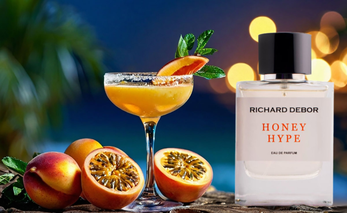 группа: цветочные, фруктовые, сладкие
верхние ноты: маракуйя, цвет персика
средние ноты: ликер, персик, ваниль
базовые ноты: ирис, серая амбра, белый мускус
выпущен в 2024 году
