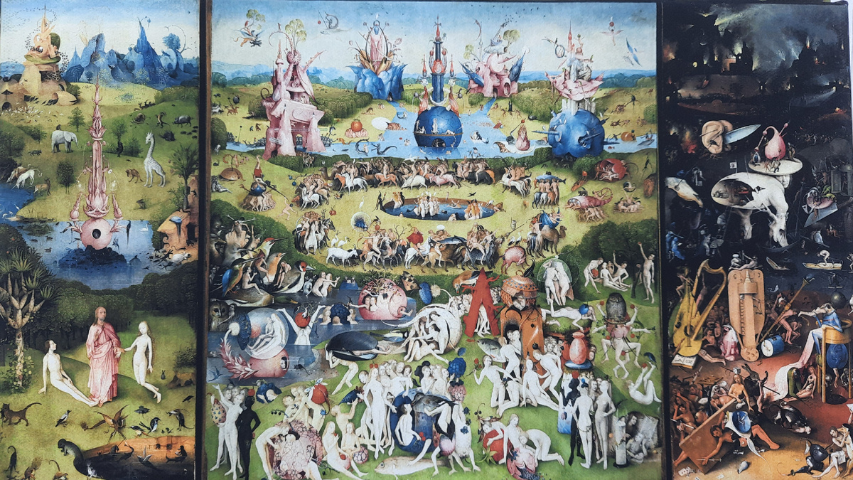 Оказавшись перед репродукцией картины Иеронима Босха ,,Сад земных наслаждений,, я поняла, что рассматривать ее можно долго....это сродни походу по неизведанным местам....и решила эти путешествия оформить в статью. 